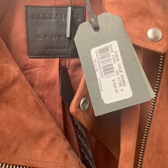 All Saints Suede Cole Biker Jacket - Picture 3 of 4